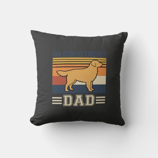 Gouden Retriever Vader Retro Hond Kussen (Voorkant)