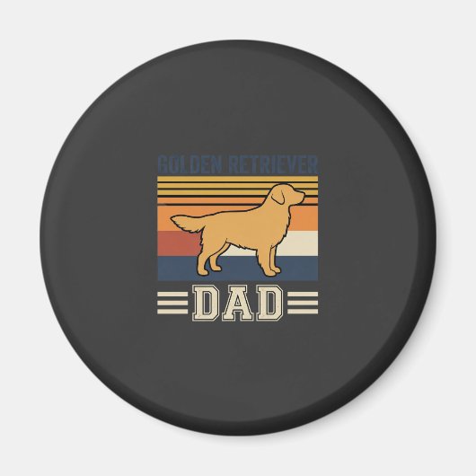 Gouden Retriever Vader Retro Hond Magneet (Voorkant)
