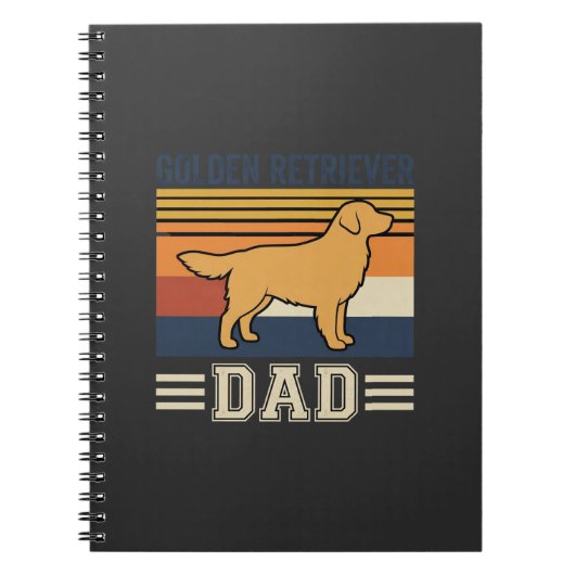 Gouden Retriever Vader Retro Hond Notitieboek (Voorkant)