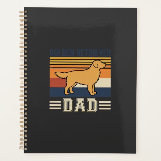 Gouden Retriever Vader Retro Hond Planner (Voorkant)