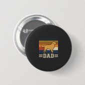 Gouden Retriever Vader Retro Hond Ronde Button 5,7 Cm (Voorkant /achterkant)