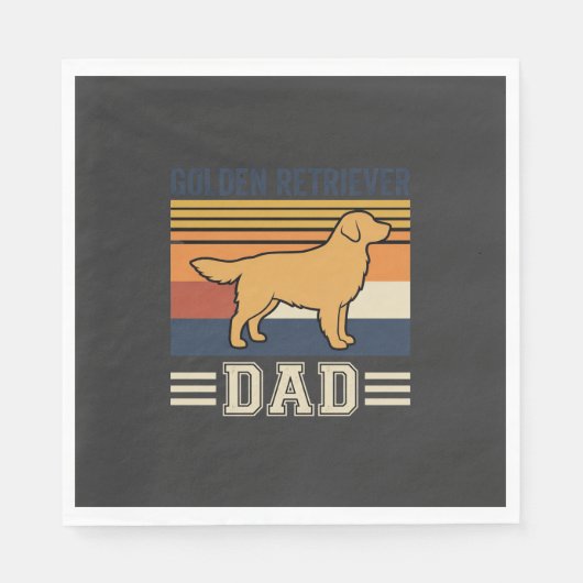 Gouden Retriever Vader Retro Hond Servet (Voorkant)