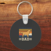 Gouden Retriever Vader Retro Hond Sleutelhanger (Voorkant)