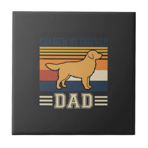 Gouden Retriever Vader Retro Hond Tegeltje
