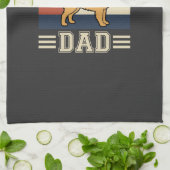 Gouden Retriever Vader Retro Hond Theedoek (Gevouwen)