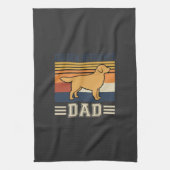Gouden Retriever Vader Retro Hond Theedoek (Verticaal)