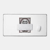 Gouden Retriever Vader Vintage Gravure Ontwerp_1 Bureaumat (Keyboard & Muis)