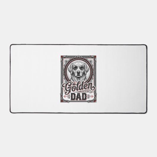 Gouden Retriever Vader Vintage Gravure Ontwerp_1 Bureaumat (Voorkant)