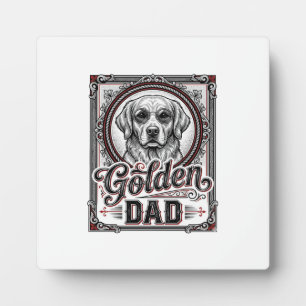 Gouden Retriever Vader Vintage Gravure Ontwerp_1 Fotoplaat