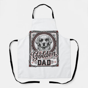 Gouden Retriever Vader Vintage Gravure Ontwerp_1 Schort