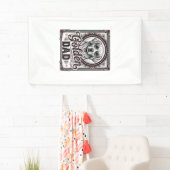 Gouden Retriever Vader Vintage Gravure Ontwerp_1 Spandoek (Insitu)