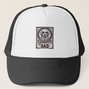 Gouden Retriever Vader Vintage Gravure Ontwerp_1 Trucker Pet