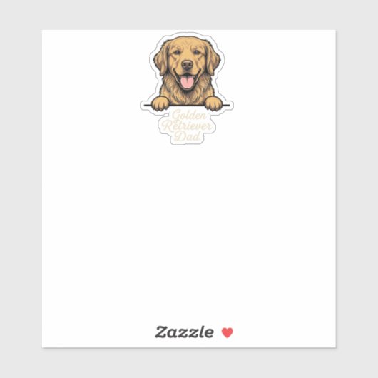 Gouden Retriever Vader Vintage Gravure Sticker (Vel)