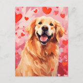 Gouden Retriever Valentijnsdag Briefkaart (Voorkant)