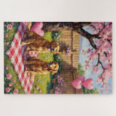 Gouden Retriever Valentijnsdag Kunst Legpuzzel (Horizontaal)