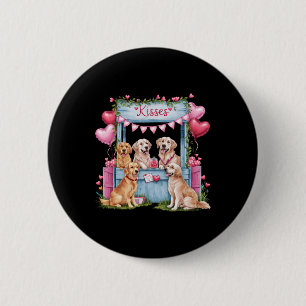Gouden Retriever Valentijnsharten Hondenliefhebber Ronde Button 5,7 Cm