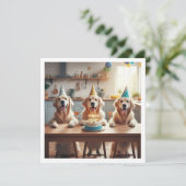 Gouden retriever verjaardagskaart, Hond verjaardag Kaart (Staand voorkant)