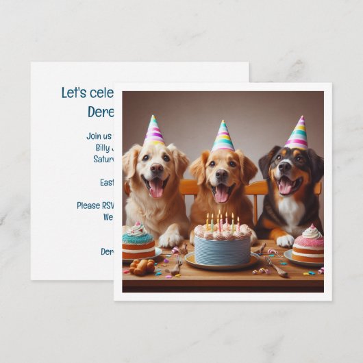 Gouden retriever verjaardagskaart, Hond verjaardag Kaart (Voorkant / Achterkant)