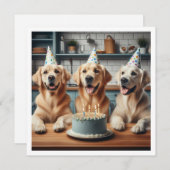 Gouden retriever verjaardagskaart, Hond verjaardag Kaart (Voorkant / Achterkant)
