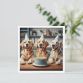 Gouden retriever verjaardagskaart, Hond verjaardag Kaart (Staand voorkant)