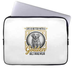 Gouden Retriever Vintage Gravure Hond Liefhebber S Laptop Sleeve