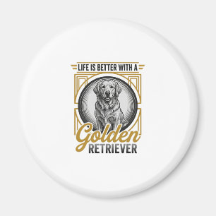 Gouden Retriever Vintage Gravure Hond Liefhebber S Magneet