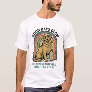 Gouden Retriever Vintage T-shirt Retro Gravure Hon