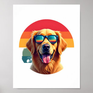 Gouden Retriever voor kinderen jongens meisjes zon Poster
