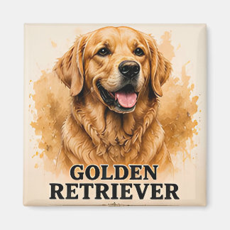 Gouden Retriever Vriendelijke Hond Portret Kunstwe Magneet