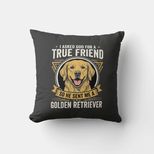 Gouden Retriever Ware Vriend Hond Kussen (Voorkant)