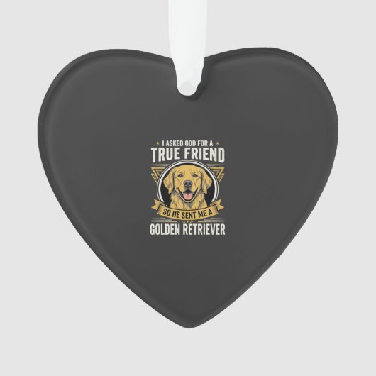 Gouden Retriever Ware Vriend Hond Ornament (voorkant)