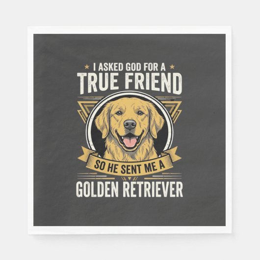 Gouden Retriever Ware Vriend Hond Servet (Voorkant)