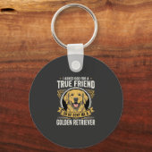 Gouden Retriever Ware Vriend Hond Sleutelhanger (Voorkant)