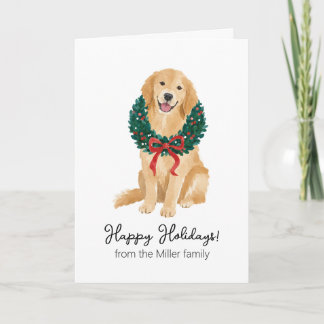 Gouden Retriever Waterverf Kerstkaart Kaart