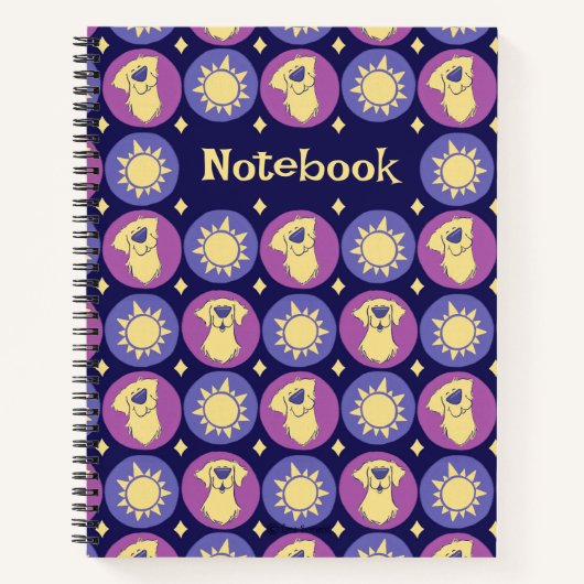 Gouden Retriever Whimsical Zon Custom Notitieboek (Voorkant)