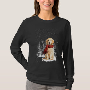 Gouden Retriever Winter Kraag Hond Trog Bos Sneeuw T-shirt