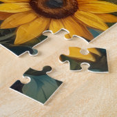 Gouden Retriever Zonnebloem Weide Kunst Legpuzzel (Zijkant)