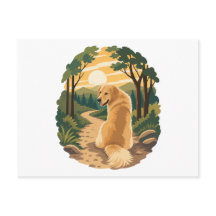 Gouden Retriever Zonsondergang Wandelavontuur
