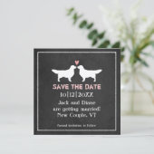 Gouden Retrievers Huwelijk Save the Date (Staand voorkant)