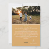 Gouden Retro Boho minimalistisch familieportret Feestdagenkaart (Achterkant)