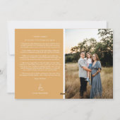 Gouden Retro Boho minimalistische foto en brief Feestdagenkaart (Achterkant)