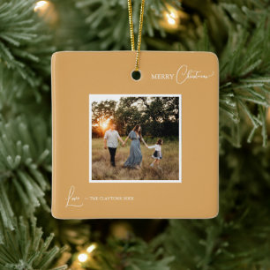 Gouden Retro Boho Minimalistische Foto Prettig Ker Keramisch Ornament