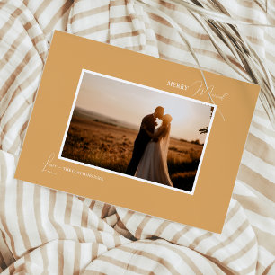 Gouden Retro Boho Minimalistische Gelukkig Getrouw Feestdagenkaart