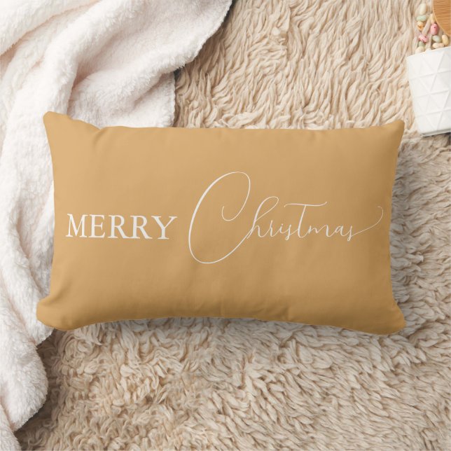 Gouden Retro Boho minimalistische Merry Christmas  Kussen (Deken)