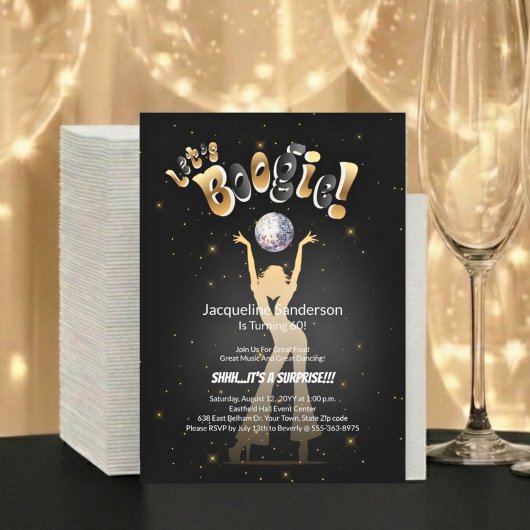 Gouden Retro Boogie 60ste verpartij Kaart