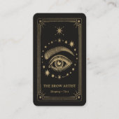 Gouden Retro Celestial Tarot Brow Artist QR Code Visitekaartje (Voorkant)