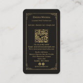 Gouden Retro Celestial Tarot Nagelkunstenaar QR-co Visitekaartje (Achterkant)