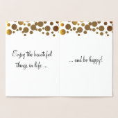 Gouden retro confetti - Happy Birthday Folie Kaarten (Binnen)