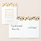 Gouden retro confetti - Happy Birthday Folie Kaarten (Display)