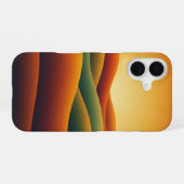 Gouden Retro Heuvels iPhone 16 Hoesje (Achterkant horizontaal)